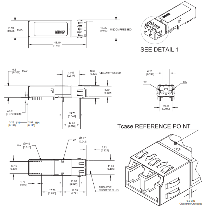 AFBR-59E4APZ-HT 产品尺寸图