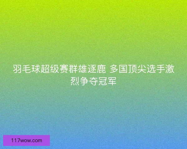 羽毛球超级赛群雄逐鹿 多国顶尖选手激烈争夺冠军